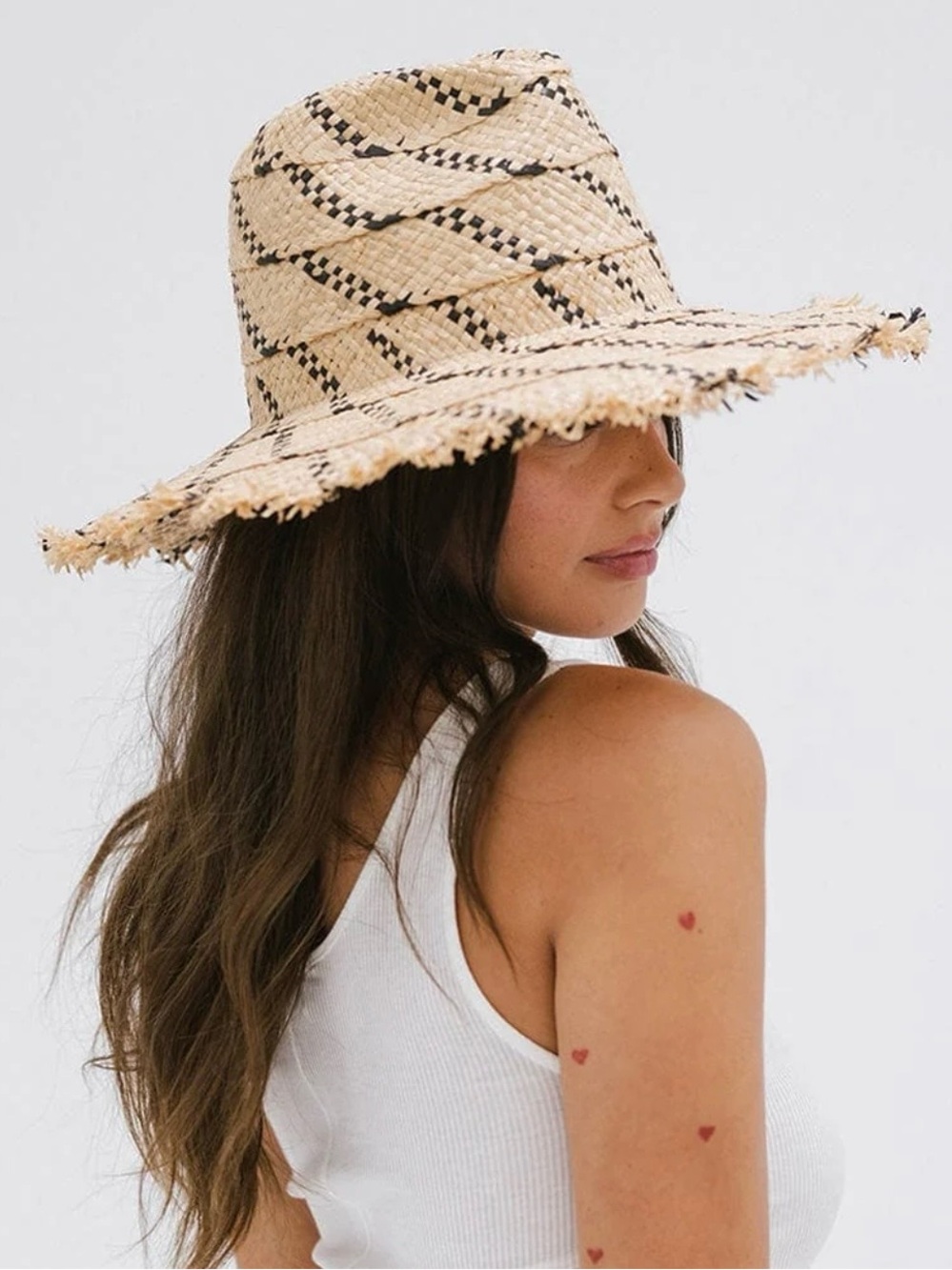Wide Brim Straw Black Hat Gigi Pip